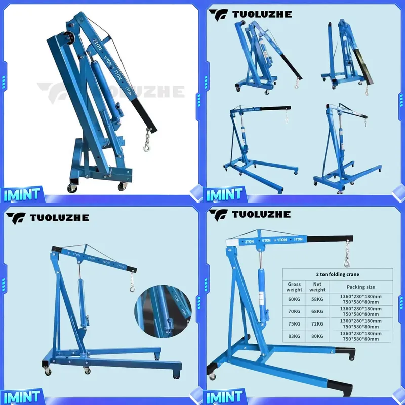 Hand Tools Mechanical Workshop - Grue hydraulique pliable bleue de 2